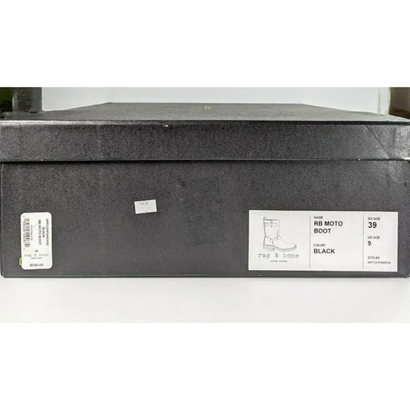 Rag & Bone Women's RB Moto Studded Pull On Boots Black Size 9 (MSRP $595) - Picture 10 of 10